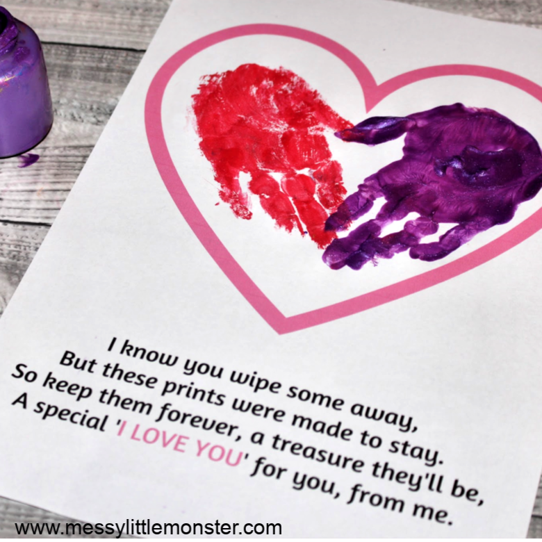 handprint poem keepsake craft for Mother's Day