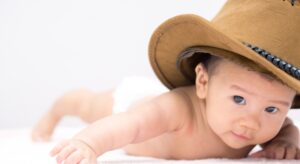 southern baby boy with cowboy hat